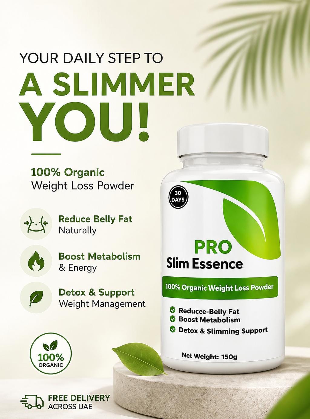 PRO Slim Essence Organic Weight Loss Powder, 150g - Metabolism & Wellness Support