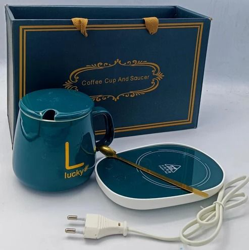 Electric Coffee Warmer – Heated Cup & Saucer Set
