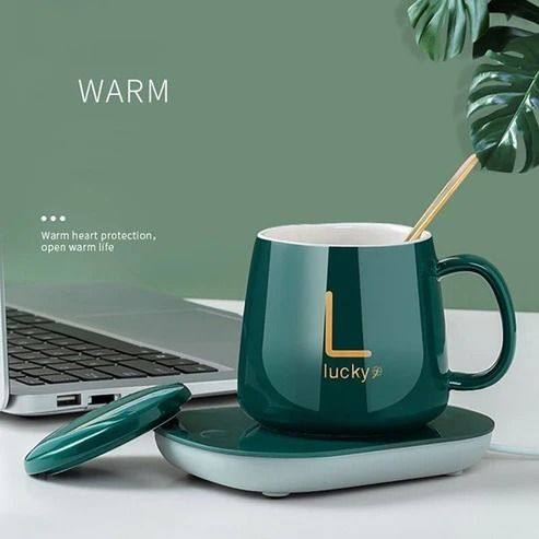 Electric Coffee Warmer – Heated Cup & Saucer Set