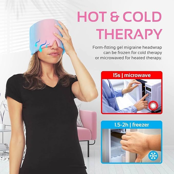 Migraine Relief Cap – Hot & Cold Therapy Headwrap